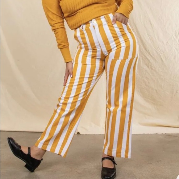 Big Bud Press Pants - Big Bud Press Yellow Vintage Stripe Work Pants Size 5XL.